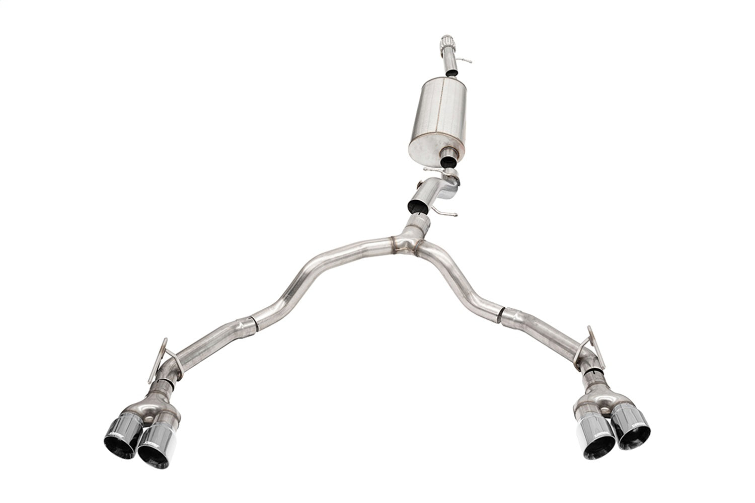 Corsa 21-22 Chevrolet Tahoe/GMC Yukon 4DR 6.2L 4WD Dual Rear 3/2.75in Sport Cat-Back DW 4in Pol Tips - 21129