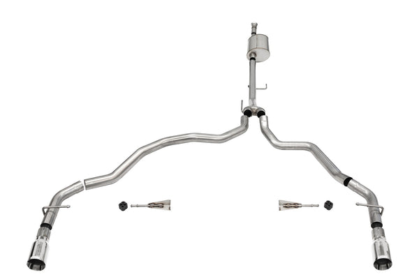 Corsa 2021-2024 Ford F-150 SuperCab/6.5in Bed 5.0L V8 Sport Cat-Back Dual Rear Exit-Polished - 21158