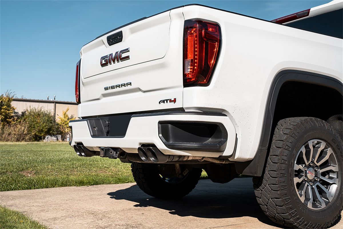 Corsa 19-23 Chevy Silverado 1500 CatBack Dual Rear Exit with Twin 4in Black Powder Ct ProSeries Tips - 21199BPC