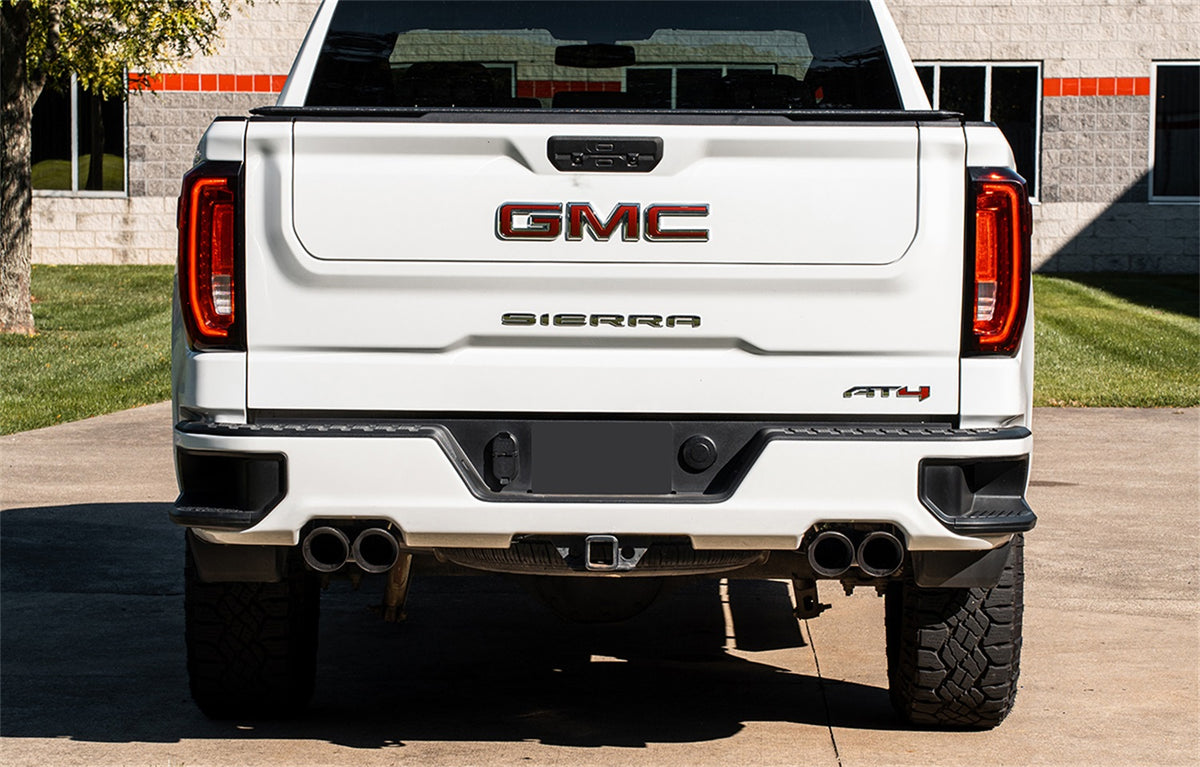 Corsa 19-24 GMC Sierra 1500 Cat-Back Dual Rear Exit with Twin 4in Black Powder Coat Pro-Series Tips - 21201BPC