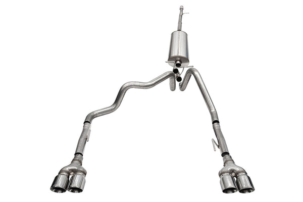 Corsa 2019-2024 GMC Sierra 1500 Cat-Back Dual Rear Exit with Twin 4in Polished Pro-Series Tips - 21201