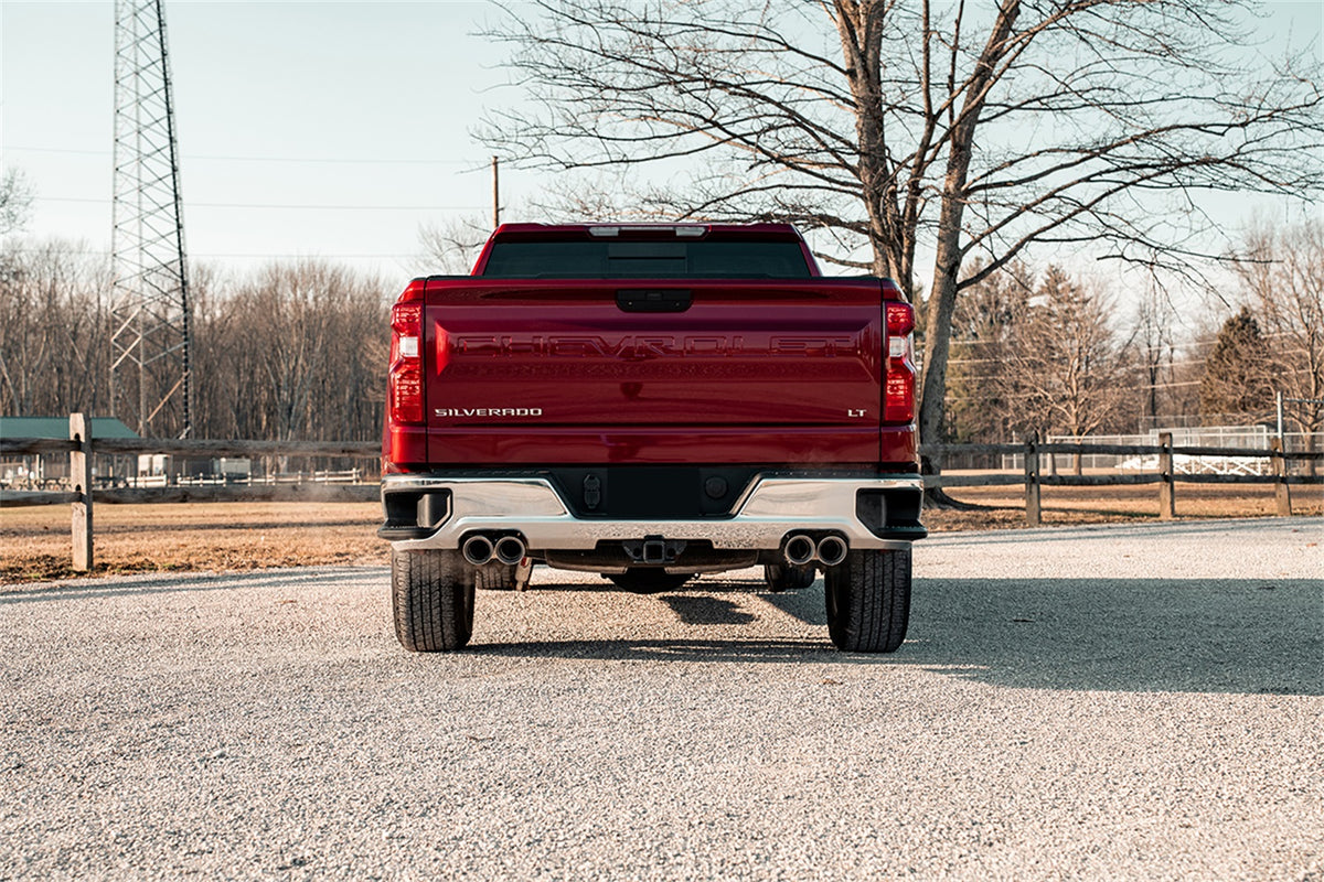Corsa 2019-2024 GMC Sierra 1500 Cat-Back Dual Rear Exit with Twin 4in Polished Pro-Series Tips - 21201