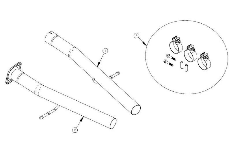 Corsa 2018-2024 Dodge Durango SRT Sport to Xtreme Non-Resonated Head Pipe Conversion Kit - 21237