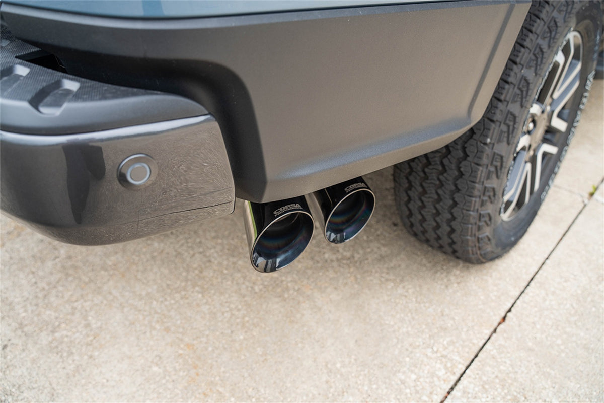 Corsa 2024-2025 Ford Ranger 3in Cat-Back Exhaust 4in Black PVD Pro-Series Slash Cut Twin Tip - 21246BLK