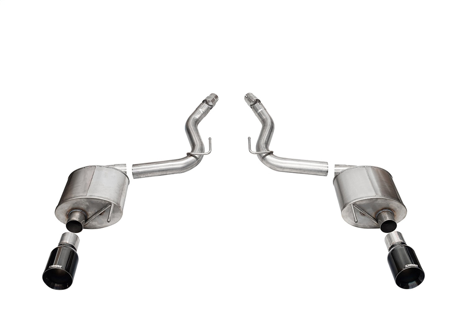 Corsa 2024 rd MustangGT Touring Axle-Back Ex.Sys 3.0in Dual Rear Exit w/4.5in Blk PVD StraightCutTip - 21257BLK
