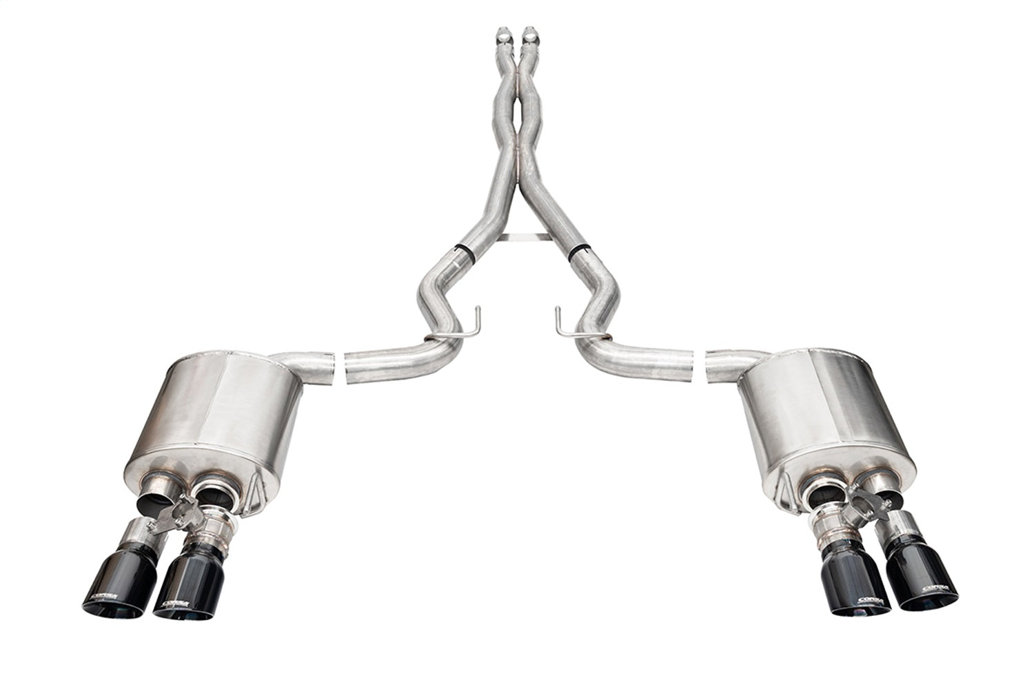 Corsa 2024-2024 Ford Mustang V8 5.0L 3in Cat-Back Exhaust System w/ Twin 4in Black Pro-Series Tips - 21259BLK
