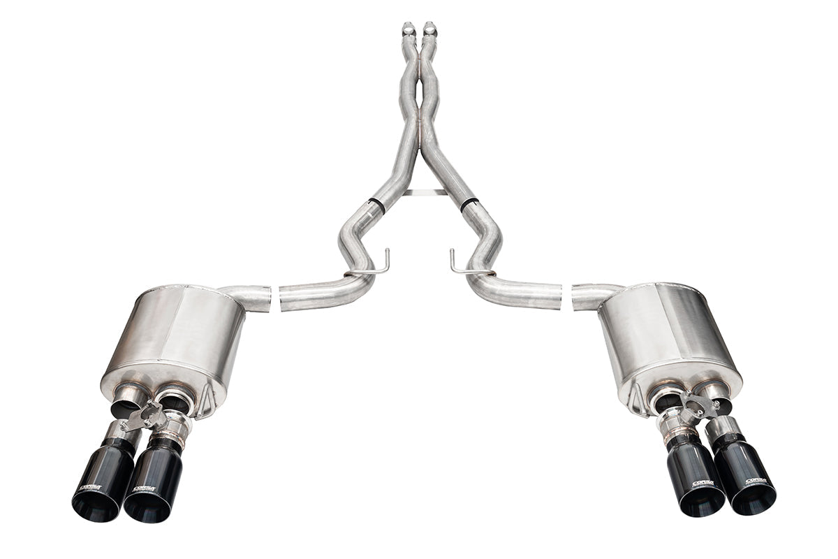 Corsa 2024-2025 Ford Mustang V8 5.0L 3in Cat-Back Exhaust System w/ Twin 4in Black Straight Tips - 21260BLK