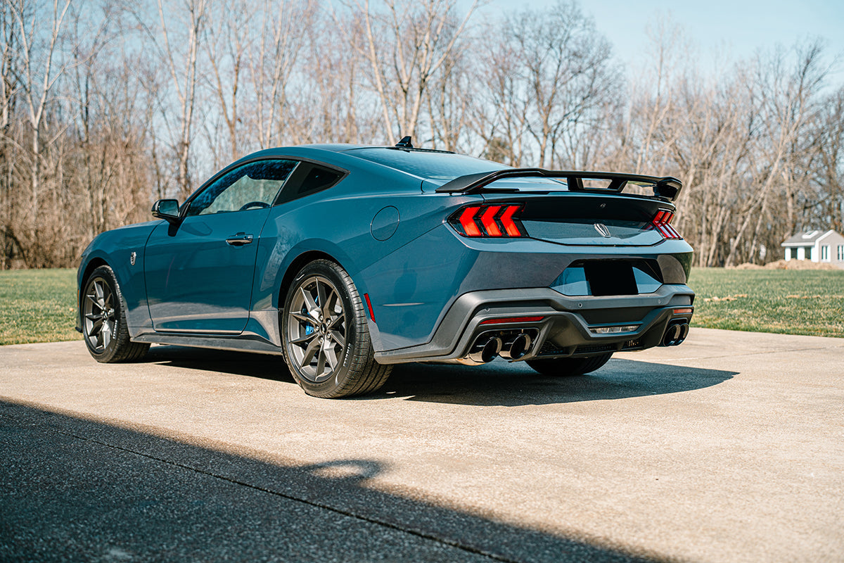 Corsa 2024 Ford Mustang Dark Horse 5.0L 3in Dual Rear Cat-Back w/Twin 4.5in Black PVD SlashTips - 21265BLK