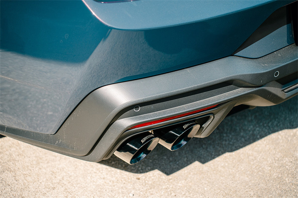 Corsa 2024 Ford Mustang Dark Horse 5.0L 3in Dual Rear Cat-Back w/Twin 4.5in Black PVD SlashTips - 21265BLK