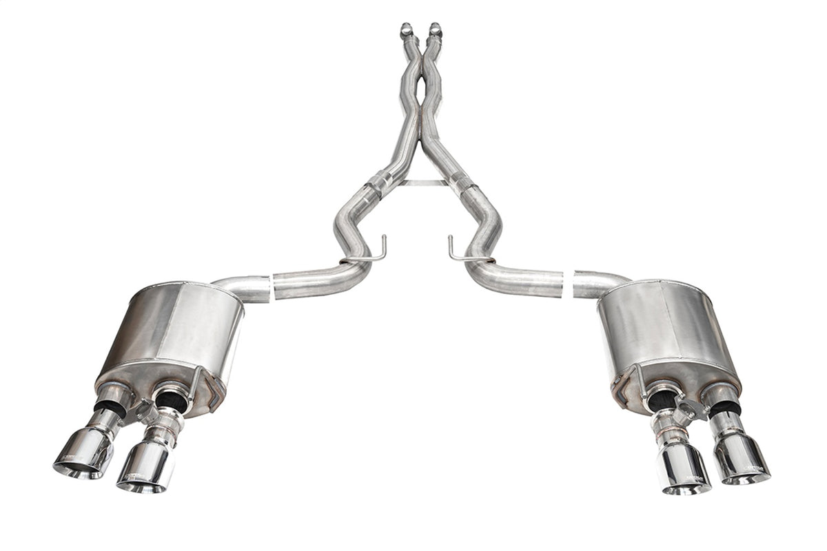 Corsa 2024 Ford Mustang Dark Horse 5.0L 3.0in Dual Rear Exit Cat-Back w/Twin 4.5in Polish Slash Tips - 21265