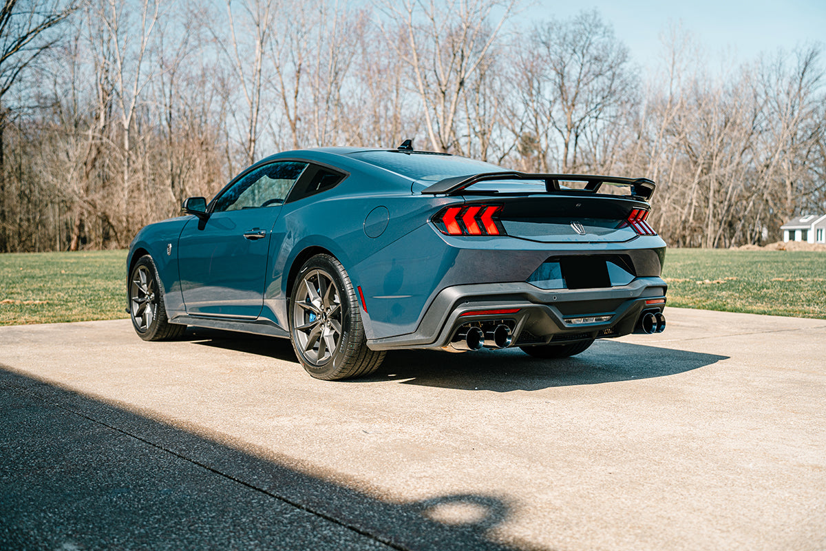 Corsa 24-24 Ford Mustang Dark Horse 5.0L 3in Dual Rear Cat-Back w/Twin 4.5in Black PVD StraightTips - 21266BLK