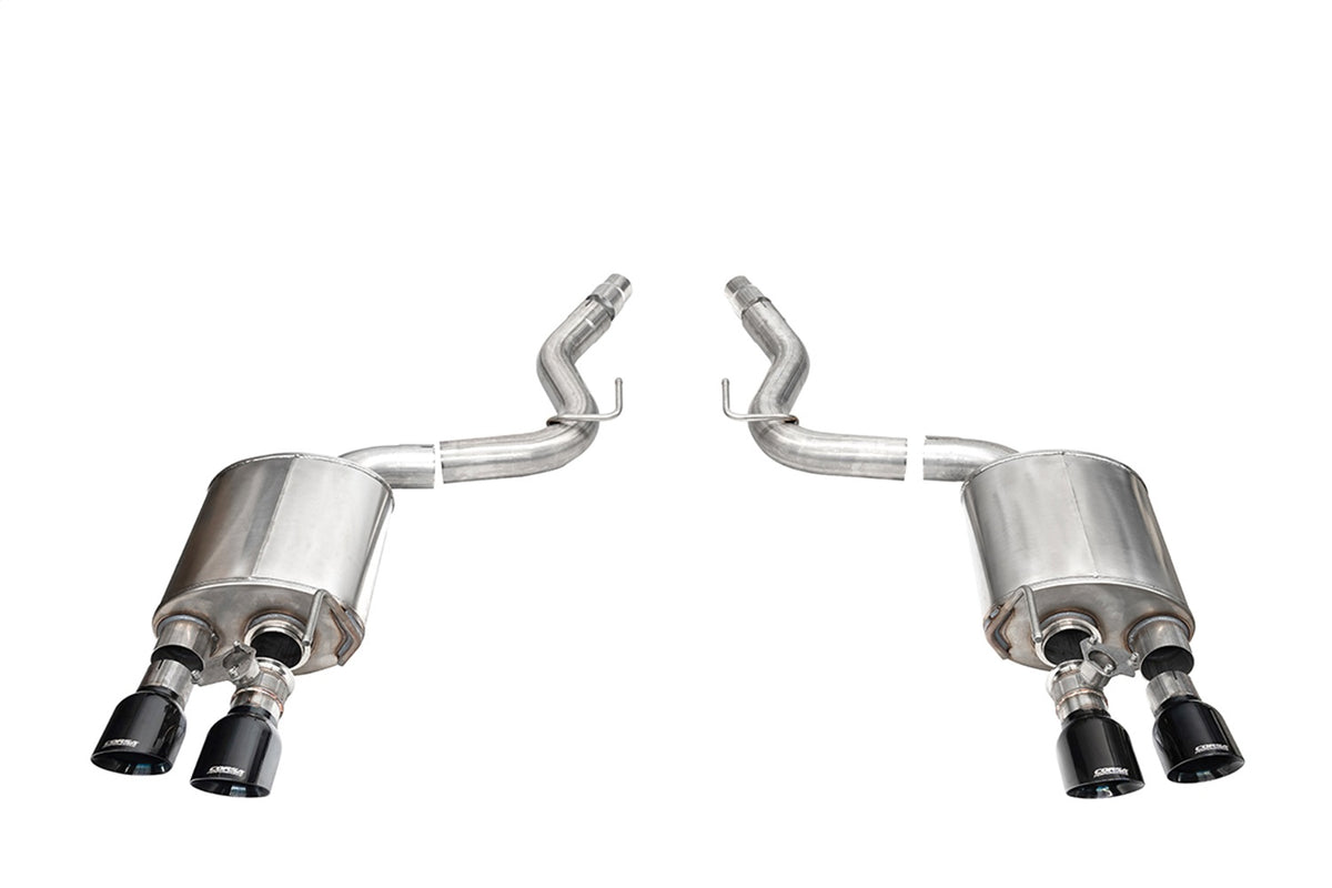 Corsa 2024 Ford Mustang Dark Horse 5.0L 3in Dual Rear Axle-Back w/Twin 4.5in Black PVD SlashTips - 21267BLK