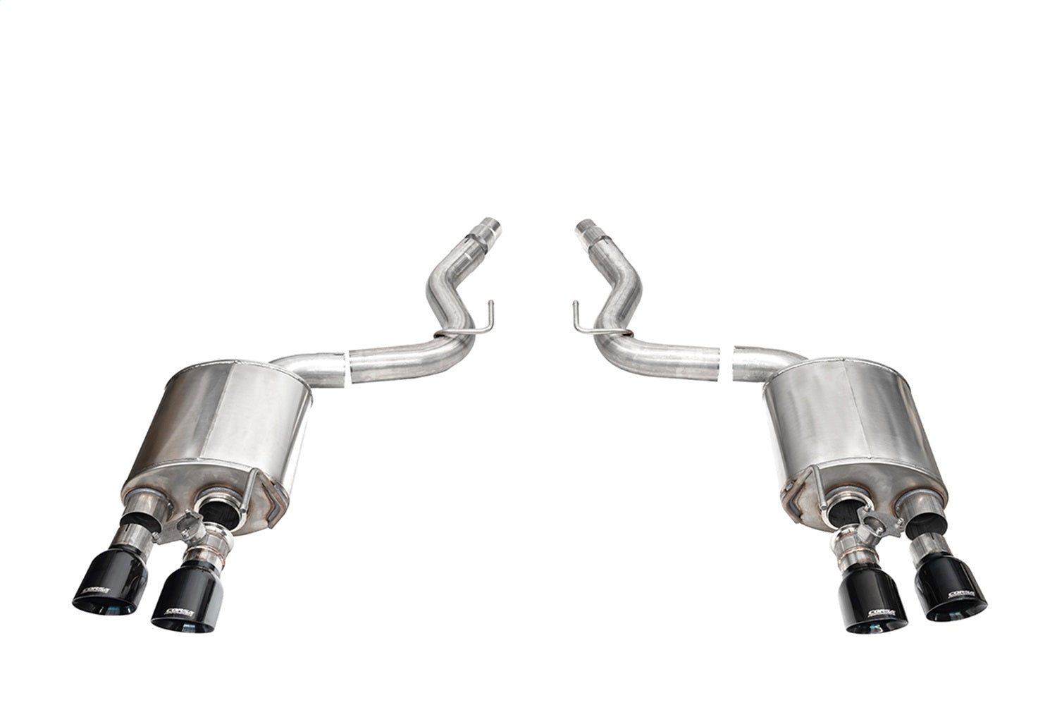 Corsa 2024 Ford Mustang Dark Horse 5.0L 3in Dual Rear Axle-Back w/Twin 4.5in Black PVD SlashTips - 21267BLK