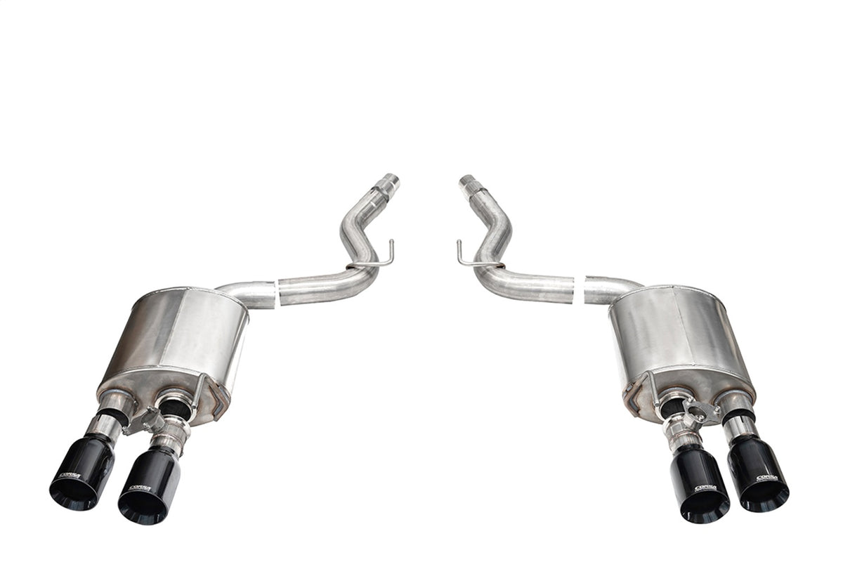 Corsa 2024 Ford Mustang Dark Horse 5.0L 3in Dual Rear Axle-Back w/Twin 4.5in Black PVD Straight Tip - 21268BLK