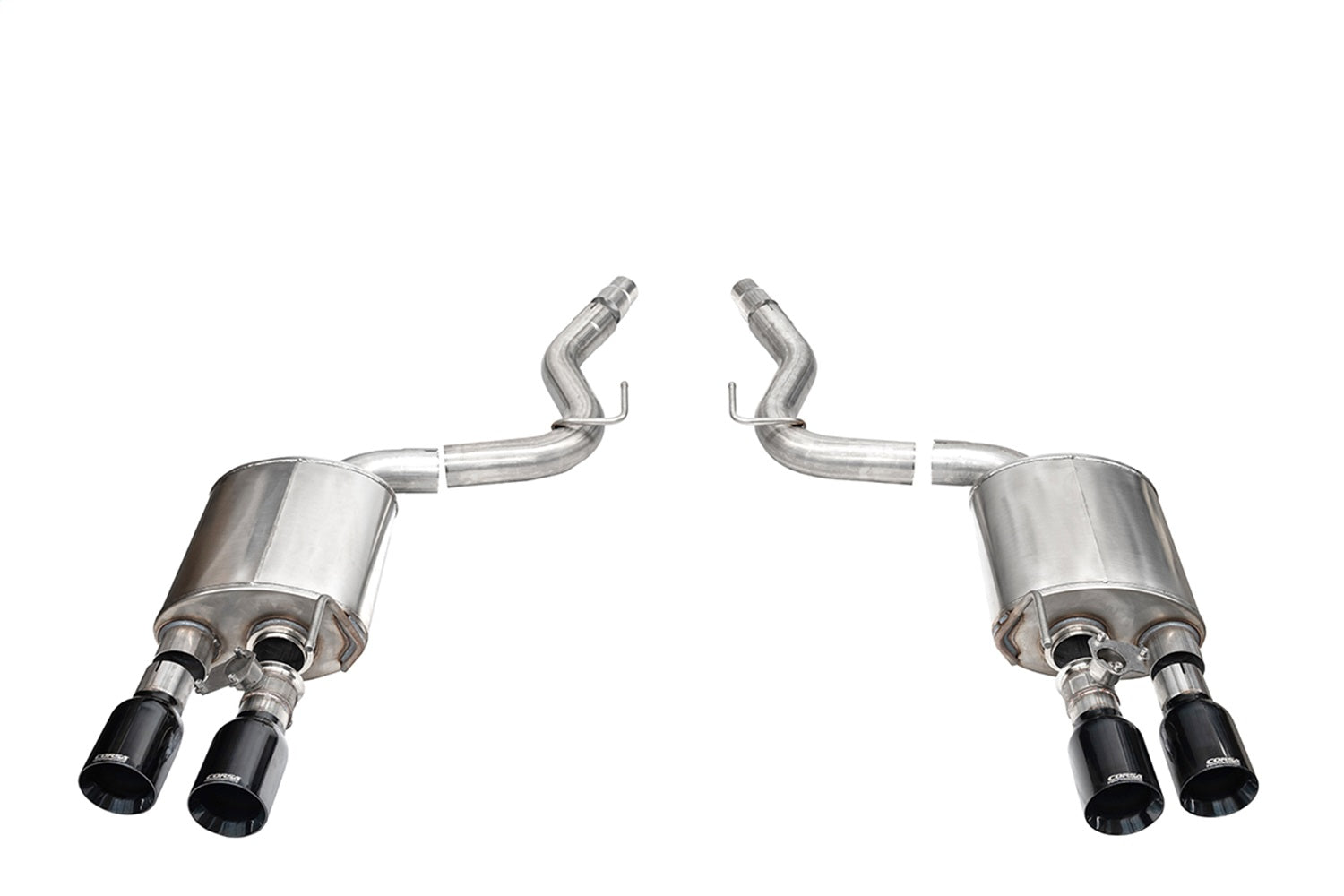 Corsa 2024 Ford Mustang Dark Horse 5.0L 3in Dual Rear Axle-Back w/Twin 4.5in Black PVD Straight Tip - 21268BLK