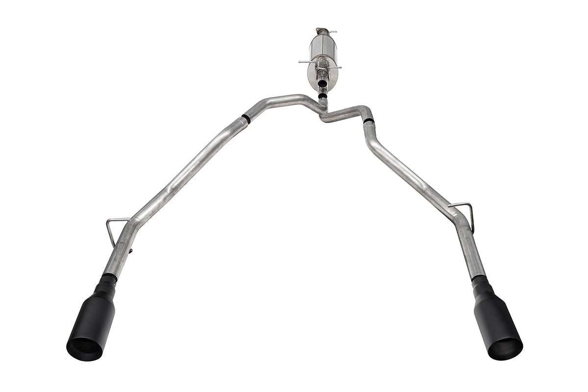 Corsa 25-26 Ram 2.5in Stainless Steel Sport Cat-back Dual Rear Exit 5.0in Black Tips - 21309BPC