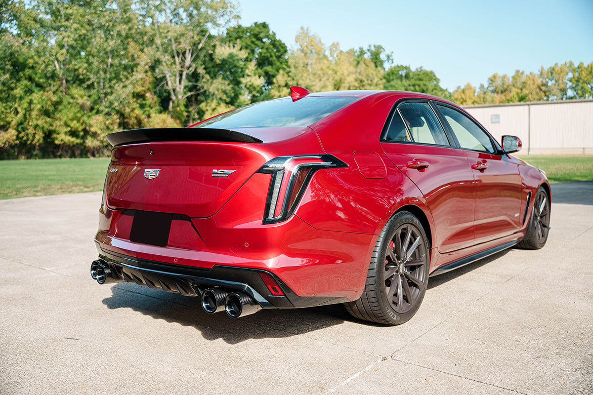 Corsa 22-25 Cadillac CT4 V Blackwing 3in Active Valve Cat-Back - 4.5in Carbon Fiber Black Tip - 21317CFBLK