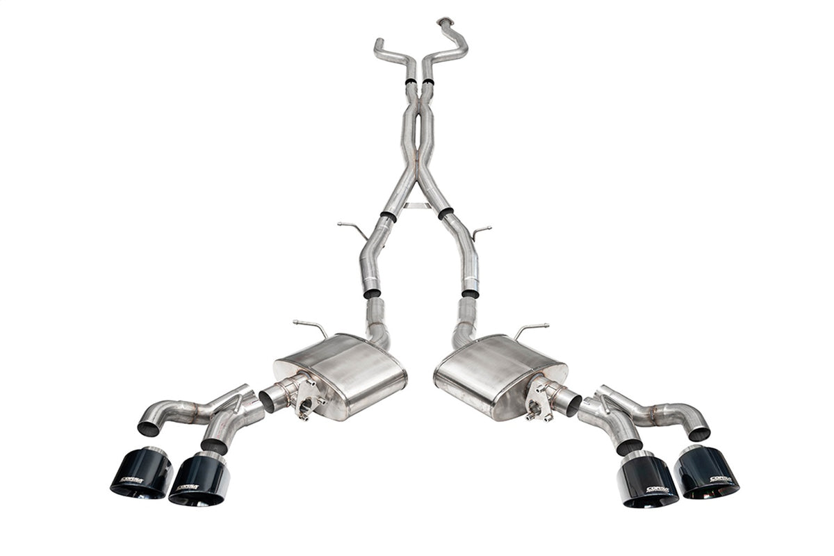 Corsa 2022-2024 Cadillac CT5-V Blackwing 3in. Cat-Back w/ Act. Exh. Dbl. X-Pipe Twin 4.5in. Tips - 21320BLK
