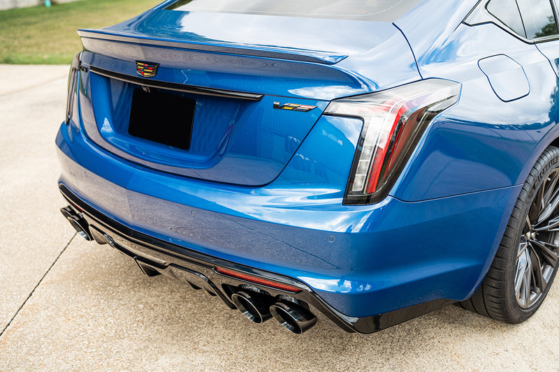 Corsa 2022-2024 Cadillac CT5-V Blackwing 3in. Cat-Back w/ Act. Exh. Dbl. X-Pipe Twin 4.5in. Tips - 21320BLK