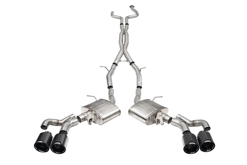 Corsa 2022-24 Caddy CT5 V Blackwing 3in. Cat-Back w/ Act. Exh. - Dbl X-Pipe - Twin 4.5in. BlkCF Tips - 21320CFBLK