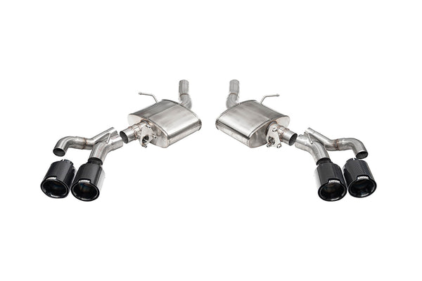 Corsa 22-24 Caddy CT5-V Blackwing 3in Axle-Back - Act. Exh. - Dual Rear Exit - Twin 4.5in Blk CF Tip - 21322CFBLK