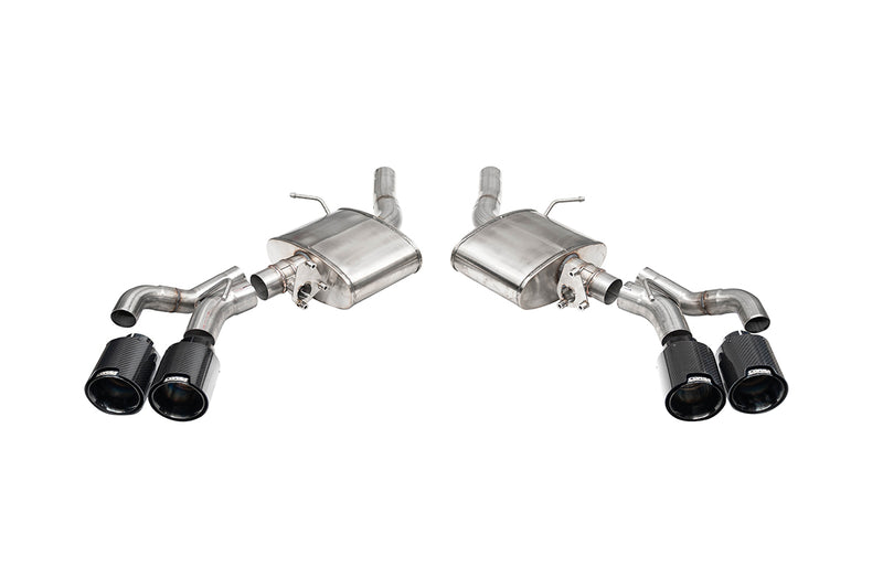 Corsa 22-24 Caddy CT5-V Blackwing 3in Axle-Back - Act. Exh. - Dual Rear Exit - Twin 4.5in Blk CF Tip - 21322CFBLK