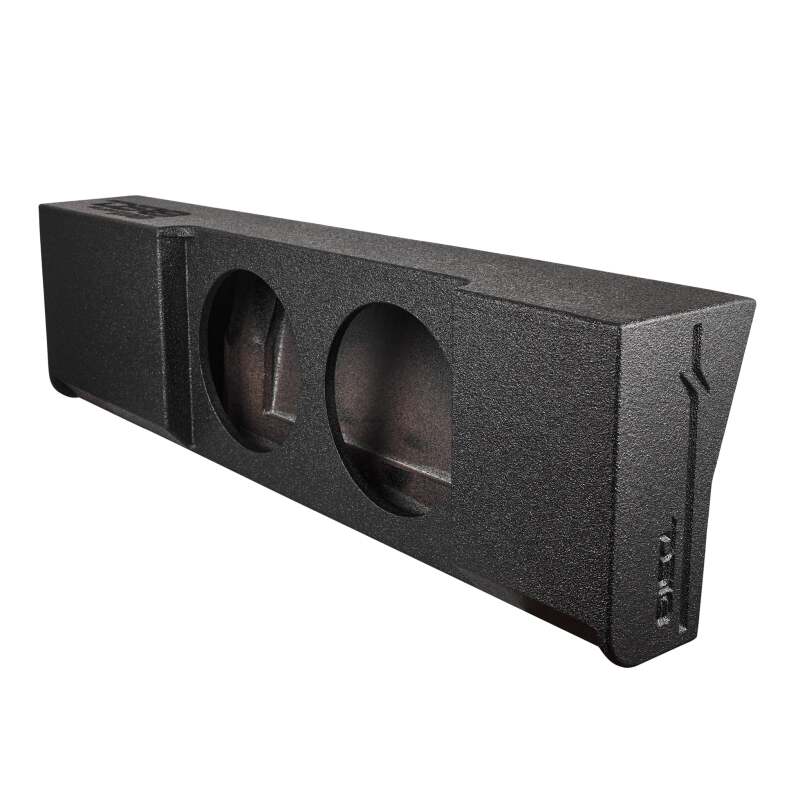 DS18 2x 12in Shallow Down Firing Underseat Ported Box Subwoofer Enclosure- Black Spray Paint Finish - EBM-DFPFORD09-2X12 - detail view