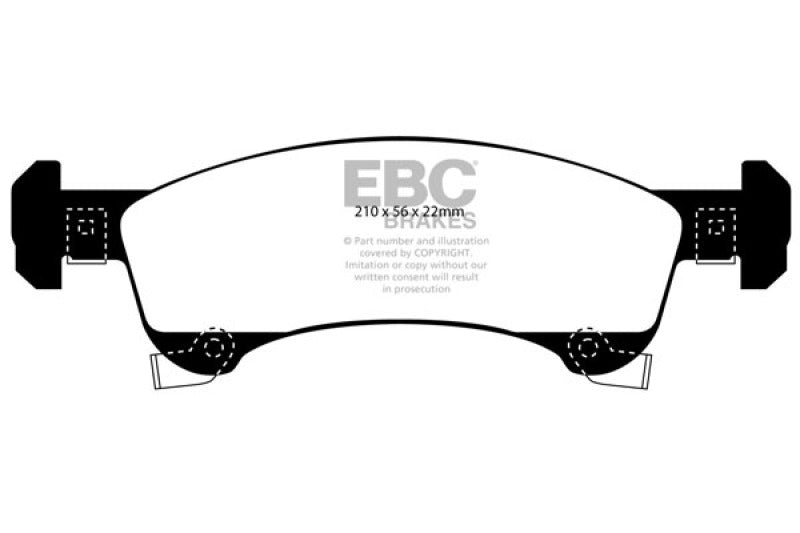EBC 02-06 Ford Expedition 4.6 2WD Ultimax2 Front Brake Pads - UD934 for 2002-2006 Ford Expedition - front view