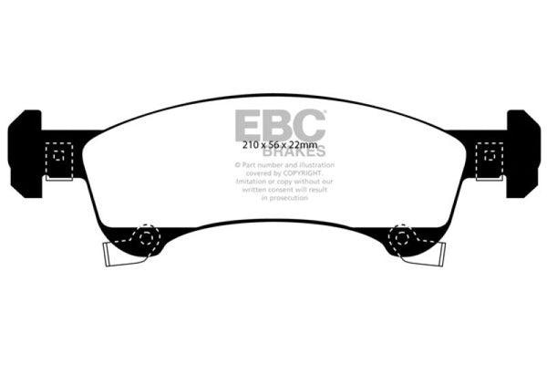 EBC 02-06 Ford Expedition 4.6 2WD Greenstuff Front Brake Pads - DP61651 for 2002-2006 Ford Expedition - front view