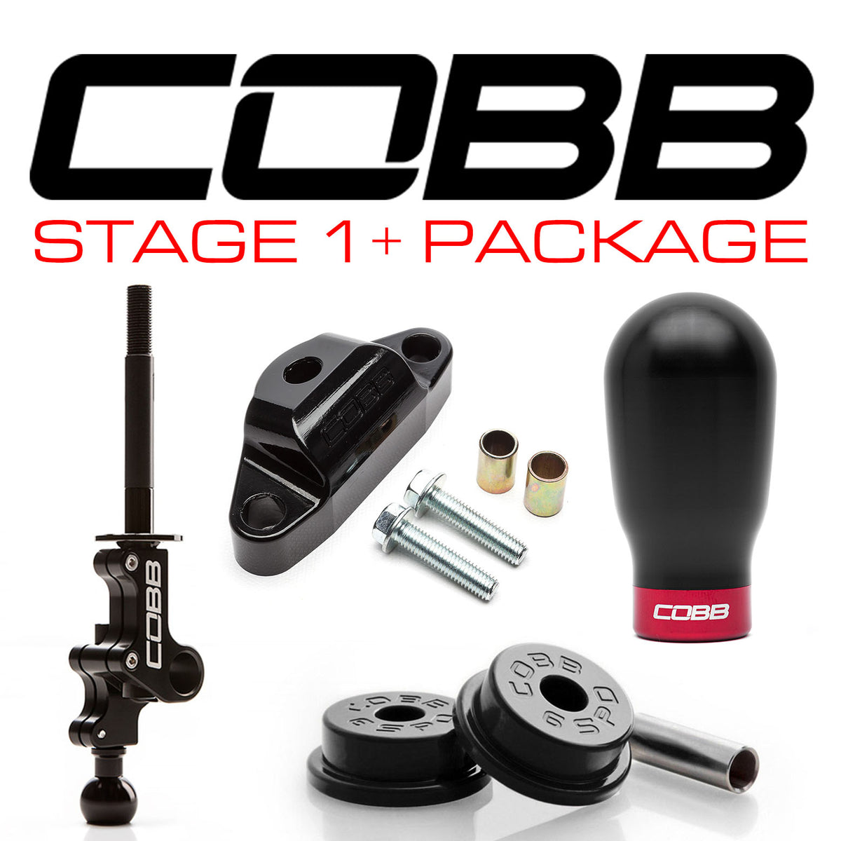 Cobb Subaru STI 6MT Stg 1+ Drivetrain Pkg (Tall Weighted Knob) - White - 215X01P-TW-W