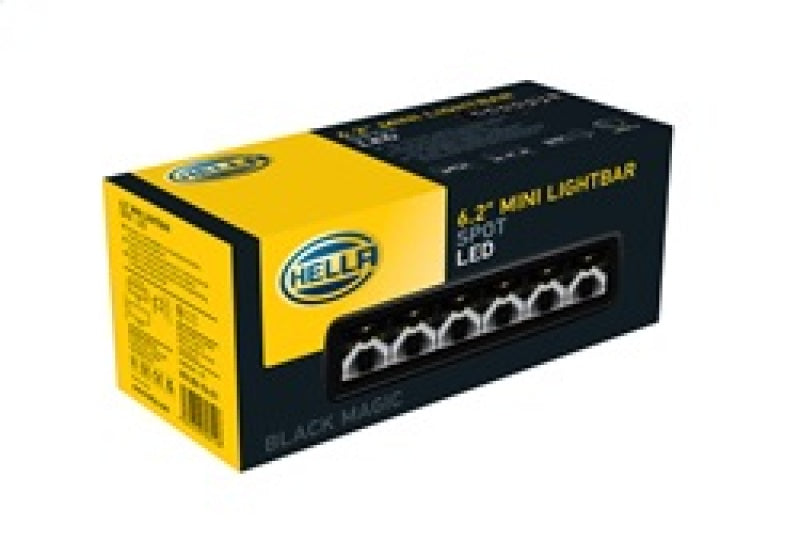 Hella Universal Black Magic 6 L.E.D. Mini Light Bar - Spot Beam - 358176211