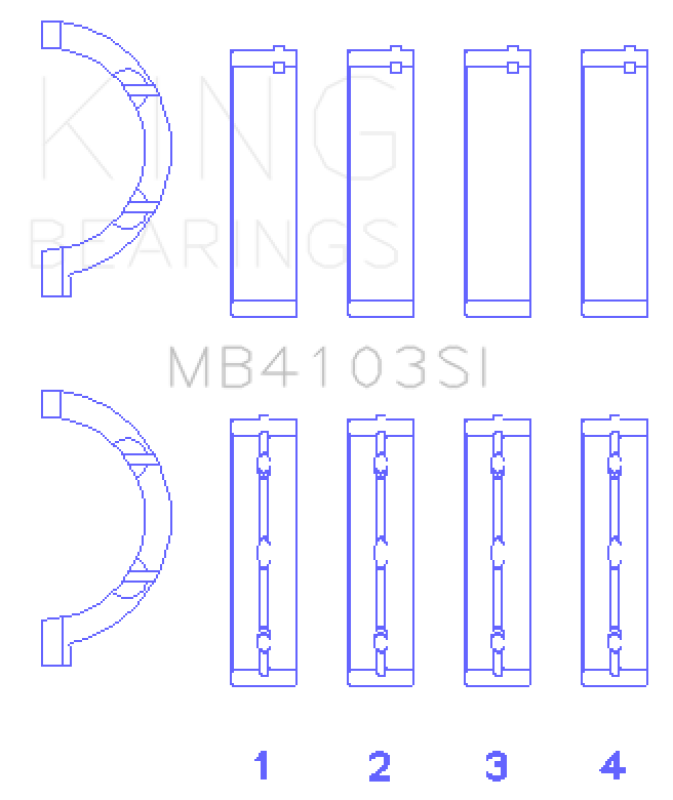 King Engine Bearings Chrysler 197 (Size +0.75mm) Main Bearing Set - MB4103SI0.75