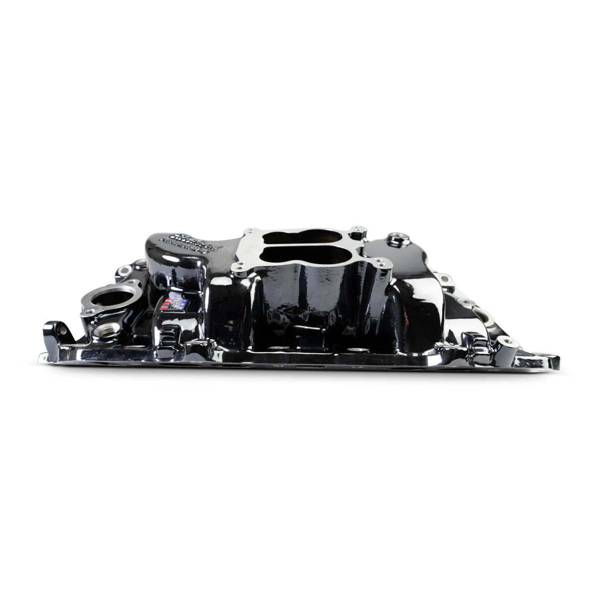 Edelbrock 65-90 BB Chevy Oval Port Heads Performer 2-O Manifold - Black Plasma - 2161-BP