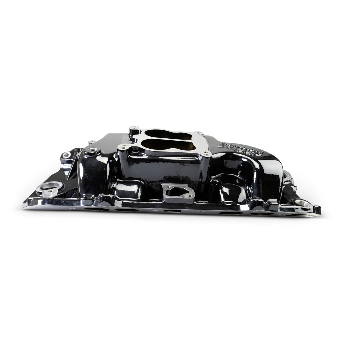 Edelbrock 65-90 BB Chevy Oval Port Heads Performer 2-O Manifold - Black Plasma - 2161-BP