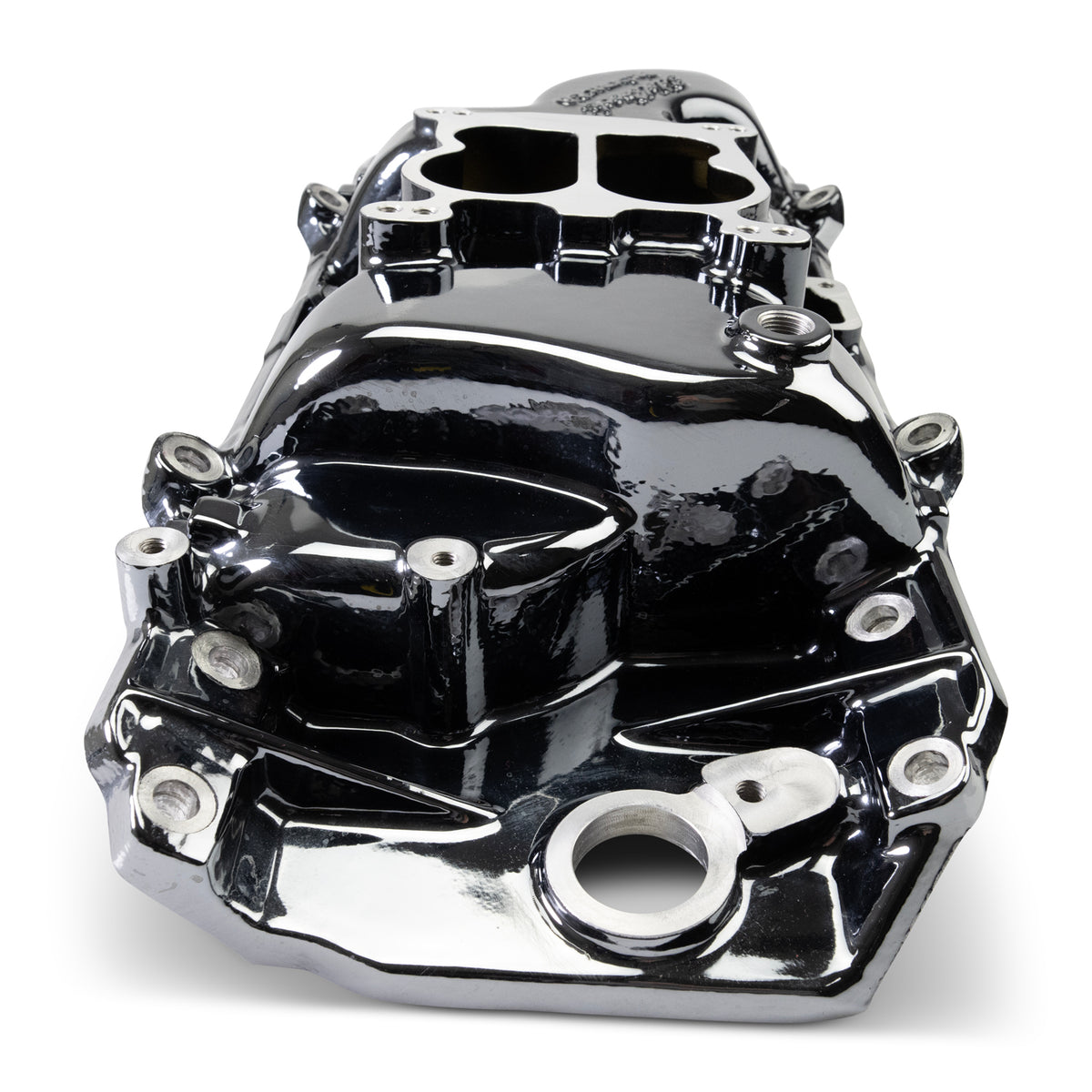 Edelbrock 65-90 BB Chevy Oval Port Heads Performer 2-O Manifold - Black Plasma - 2161-BP