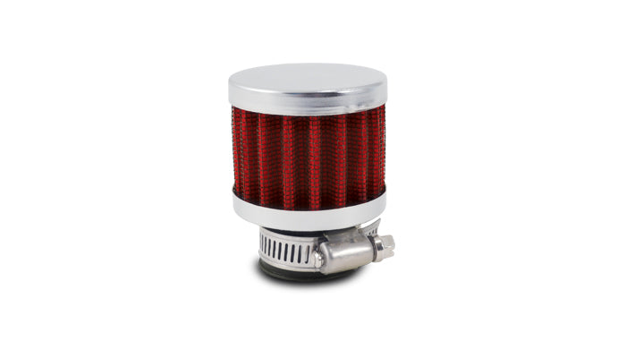 Vibrant Crankcase Breather Filter w/Chrome Cap 2 1/8in 55mm Cone ODx2 5/8in 68mm Tallx3/4in 19mm ID - 2164