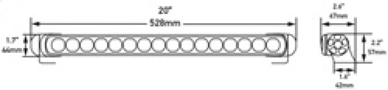 Hella LED Lamp Light Bar 9-33V 470/19in DRV MV ECE - 958130112