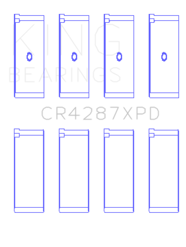 King Honda B18C1/B18C5 16V (Size 0.25mm - Predoweled for Alum Rods) Performance Rod Bearing Set - CR4287XPD0.25