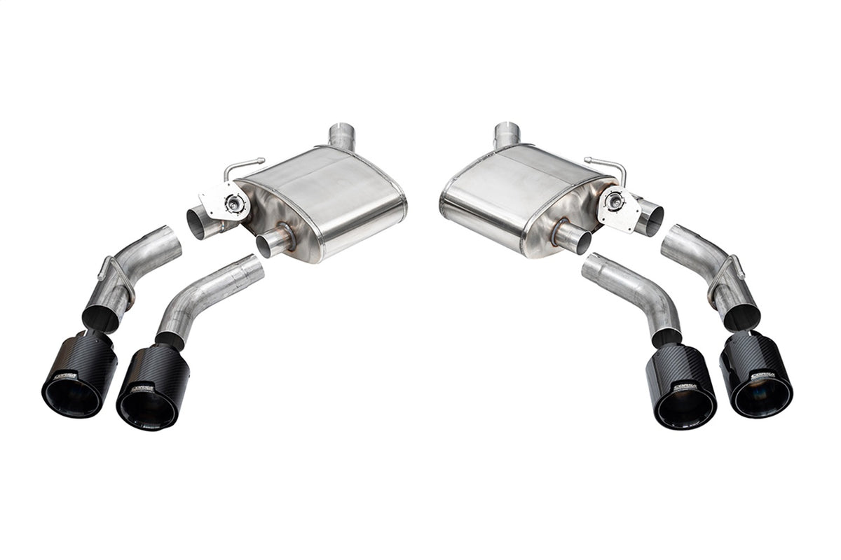 Corsa 2016-2024 Chevrolet Camaro SS / ZL1 Valved Axle-Back Exhaust w/ Black Carbon Fiber Quad Tips - 21789CFBLK