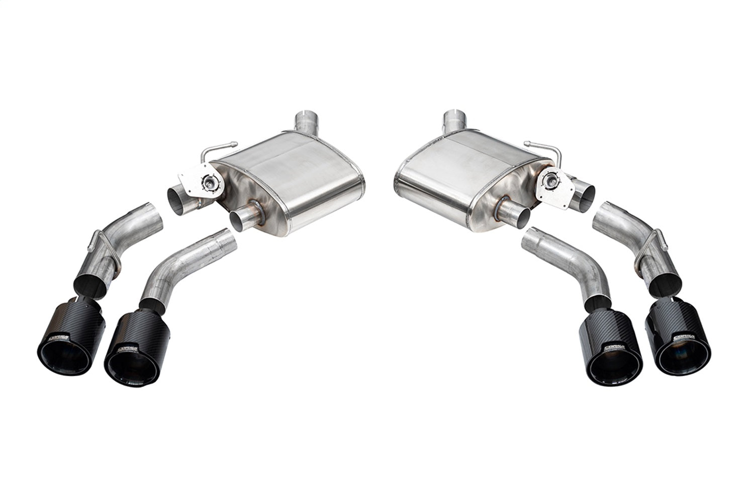Corsa 2016-2024 Chevrolet Camaro SS / ZL1 Valved Axle-Back Exhaust w/ Black Carbon Fiber Quad Tips - 21789CFBLK