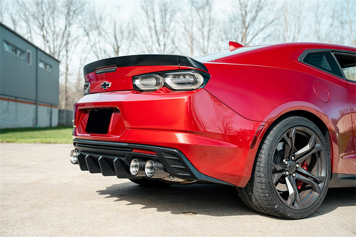 Corsa 2016-2024 Chevrolet Camaro SS / ZL1 Carbon Fiber 4.5in Twin Tip Kit - 21835CF