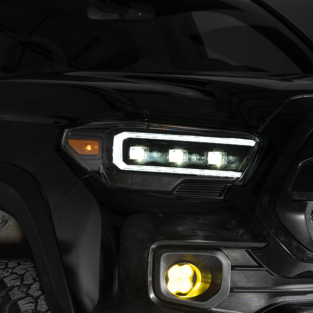 Form Lighting 2016-2023 Toyota Tacoma LED Projector Headlights with Selectable DRL Chrome (Pair) - FL0112
