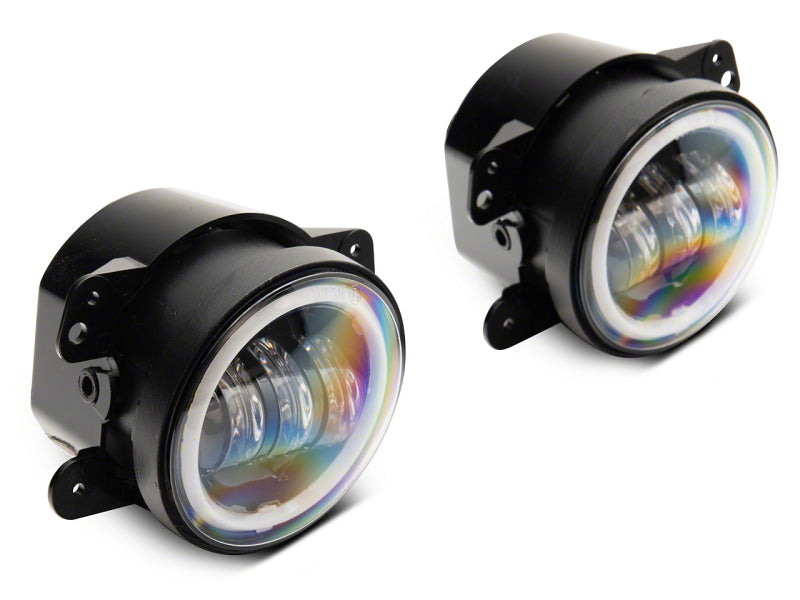 Raxiom 07-18 Jeep Wrangler JK Axial Series Halo LED Fog Lights- Amber - J141994