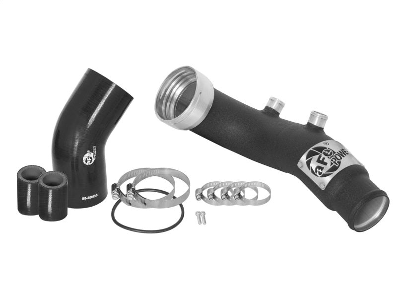 aFe BladeRunner 3in Black Intercooler Tube Cold Side w/ Couplings &amp; Clamps 07-10 BMW 335i 3.0L (tt) - 46-20159-B