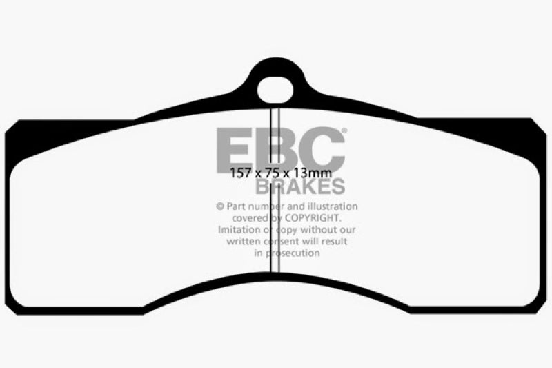 EBC 68-69 Chevrolet Camaro (1st Gen) 4.9 Ultimax2 Front Brake Pads - UD008 for 1963-1982 Chevrolet Corvette - front view