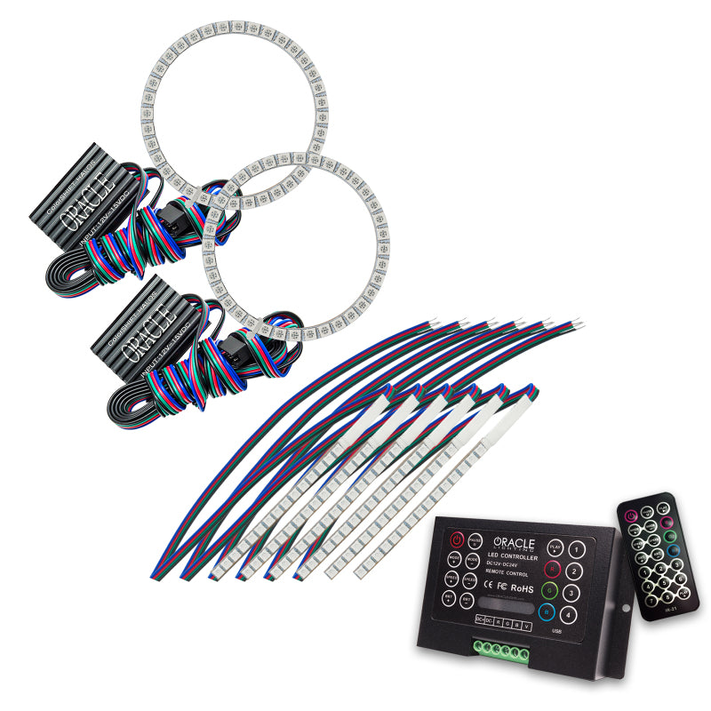 Oracle 15-17 Ford Mustang V6/GT/Shelby DRL  w/ Halo Kit - ColorSHIFT w/ 2.0 Controller SEE WARRANTY - 2267-333