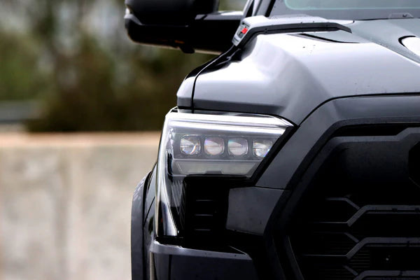 AlphaRex 22+ Toyota Tundra/Sequoia NOVA-Series Headlights Alpha-Black w/Amber DRL - Req 810029 OR 810030 - 880871