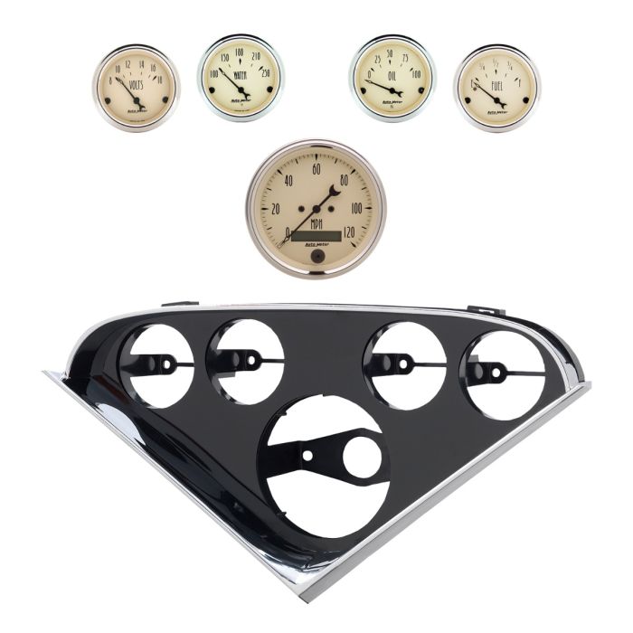 Autometer Antique Beige Direct Fit Dash Kit 55-59 Chevy Truck (1 x 3-3/8in. / 4 x 2-1/16in.) - 2208-02