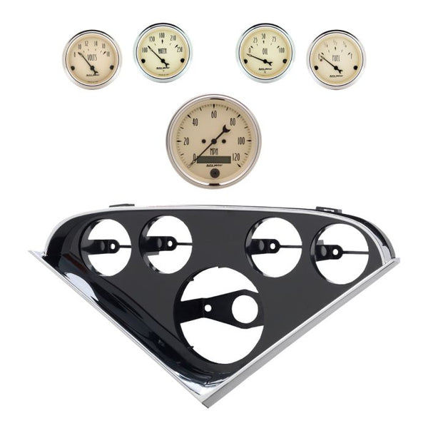 Autometer Antique Beige Direct Fit Dash Kit 55-59 Chevy Truck (1 x 3-3/8in. / 4 x 2-1/16in.) - 2208-02