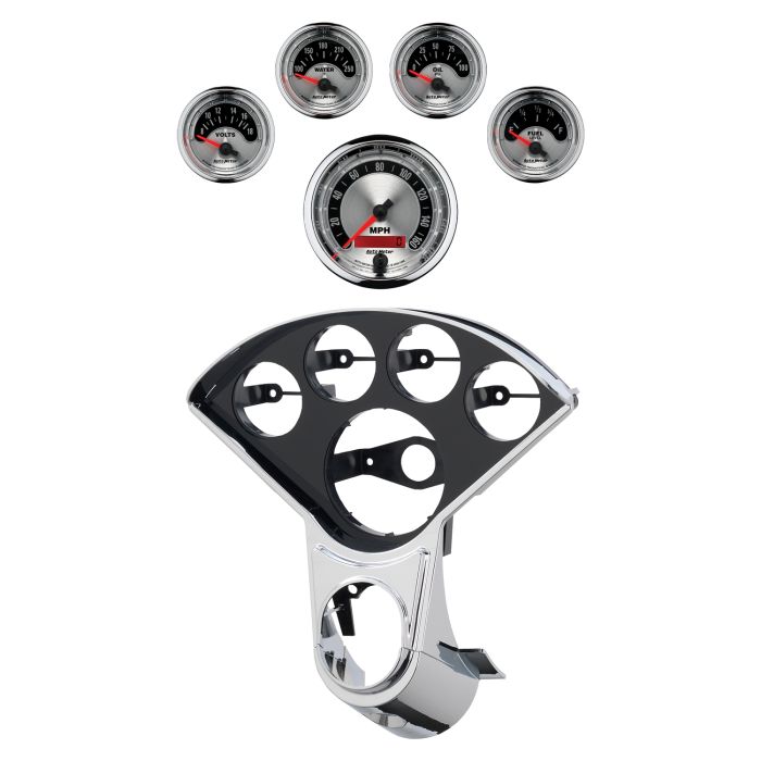 Autometer American Muscle Direct Fit Dash Kit 55-56 Chevrolet (1 x 3-3/8in. / 4 x 2-1/16in.) - 2207-01
